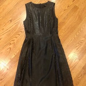 Hugo Boss black leather sleeveless dress